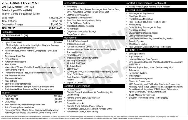 Used 2026 Genesis GV70 2.5T image 35