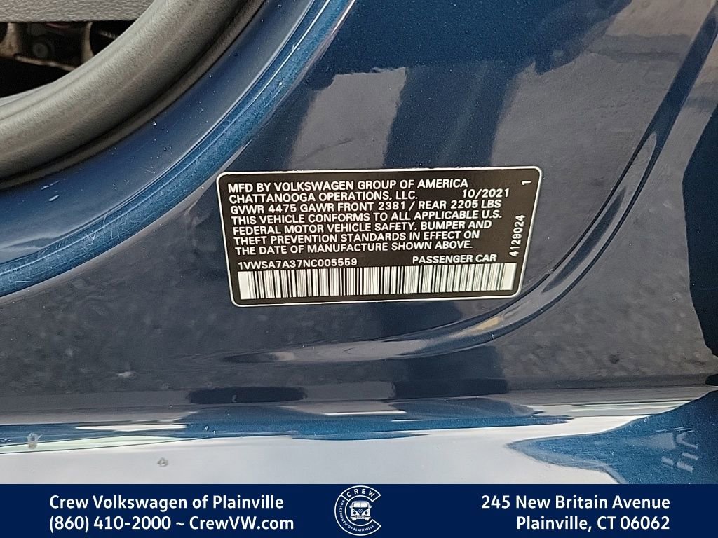Certified 2022 Volkswagen Passat 2.0T SE FWD image 34