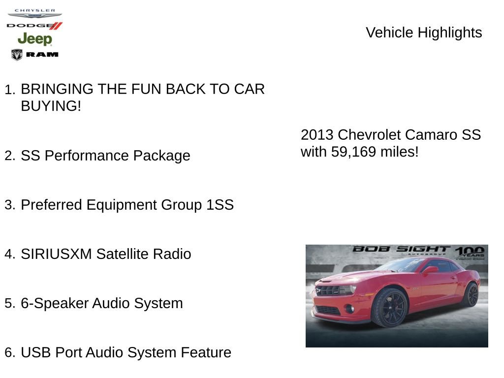 Used 2013 Chevrolet Camaro SS w/ SS Performance Package image 2