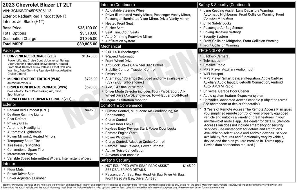 Used 2023 Chevrolet Blazer LT w/ Convenience Package image 6