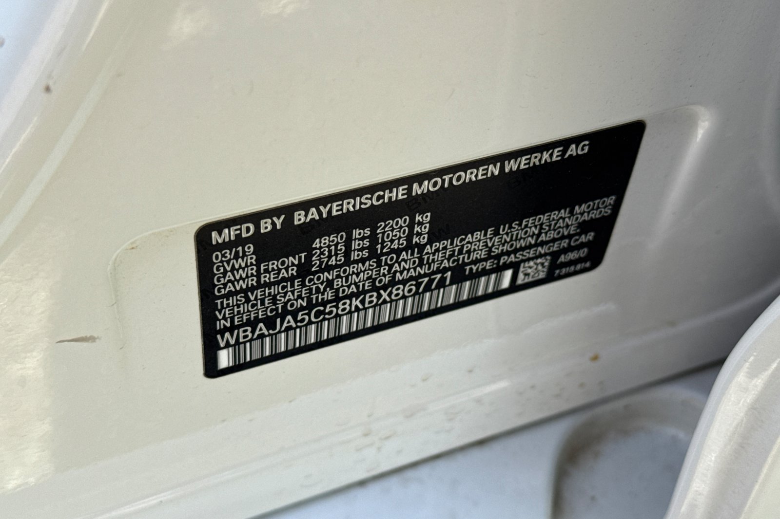 Used 2019 BMW 530i w/ Convenience Package RWD image 29