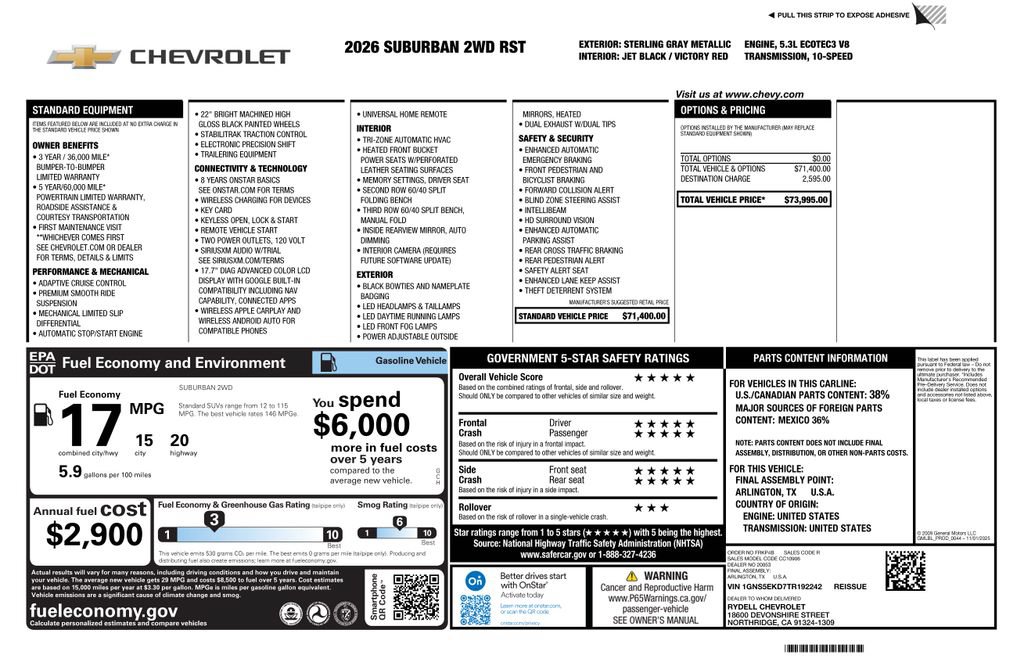 Used 2026 Chevrolet Suburban RST RWD image 4