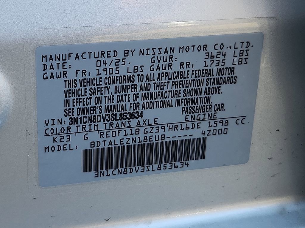 Certified 2025 Nissan Versa S w/ Trunk Package image 27