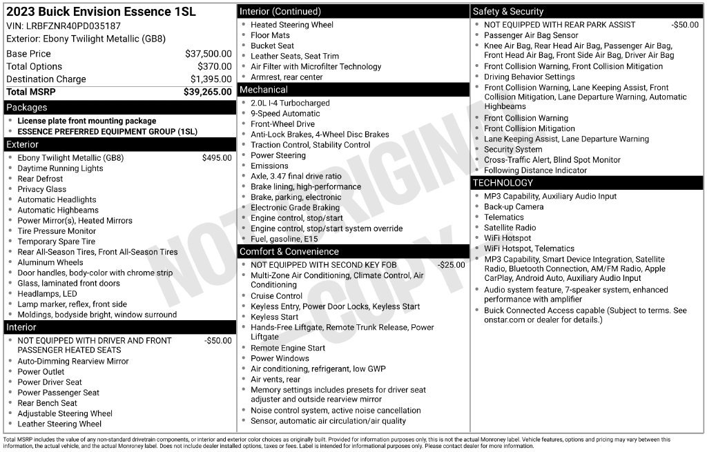 Certified 2023 Buick Envision Essence FWD image 39