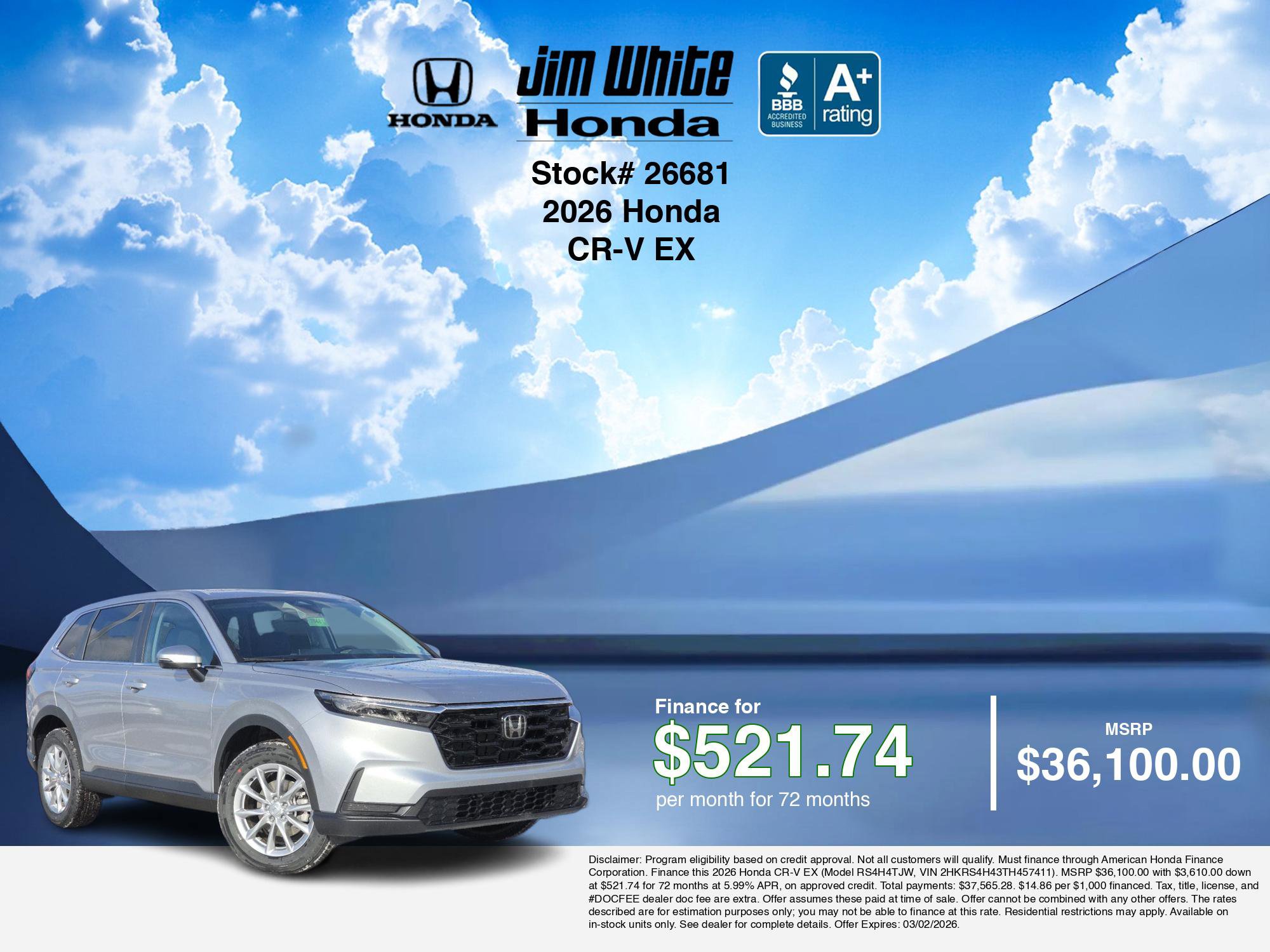 New 2026 Honda CR-V EX image 7