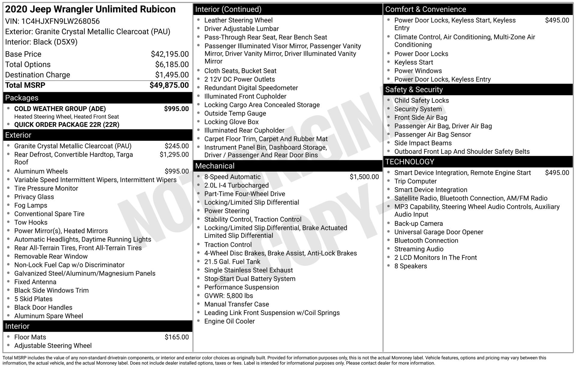 Used 2020 Jeep Wrangler Unlimited Rubicon w/ Cold Weather Group AWD/4WD image 3
