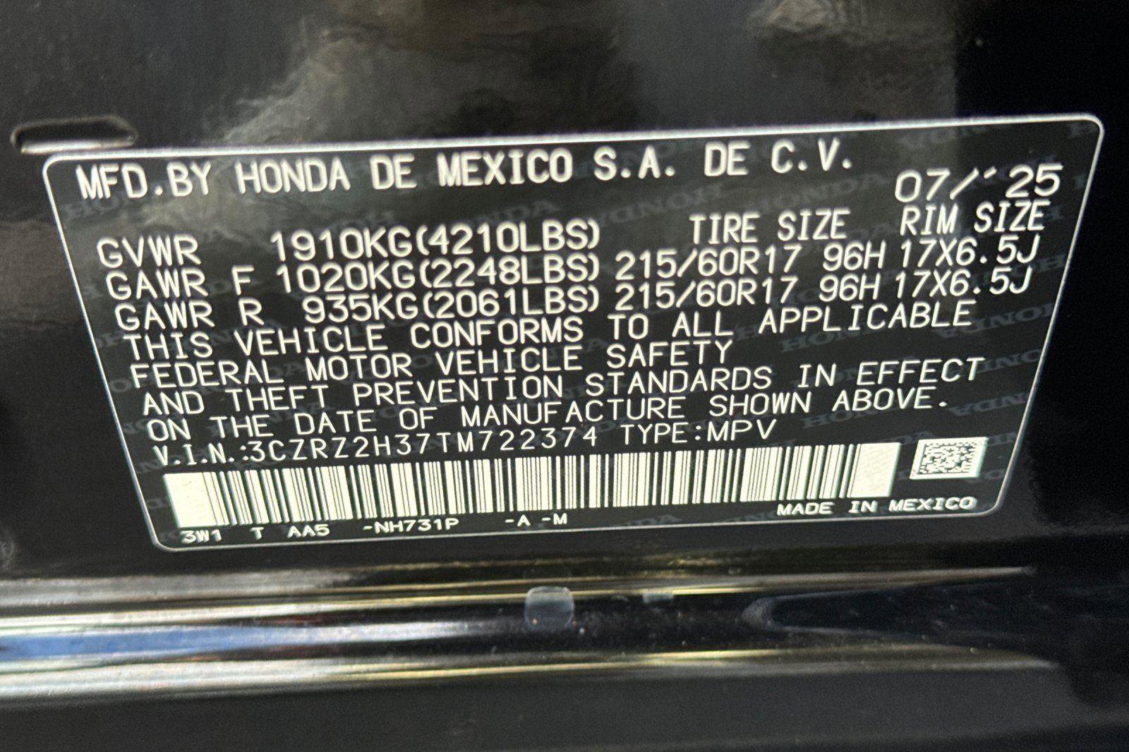 Certified 2026 Honda HR-V LX image 28