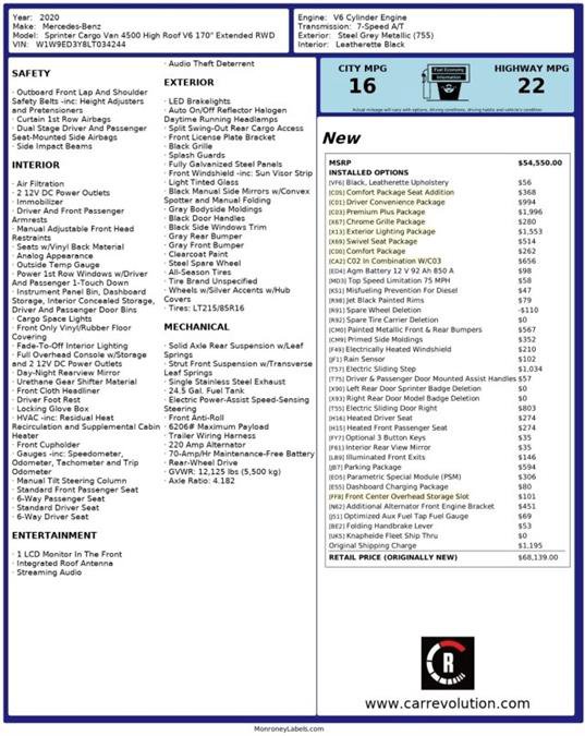 Used 2020 Mercedes-Benz Sprinter 4500 w/ Premium Plus Package image 8