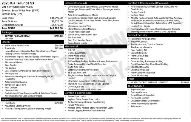 Used 2020 Kia Telluride SX w/ Towing Package image 27