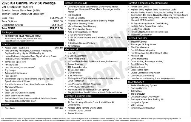 New 2026 Kia Carnival SX Prestige FWD image 31