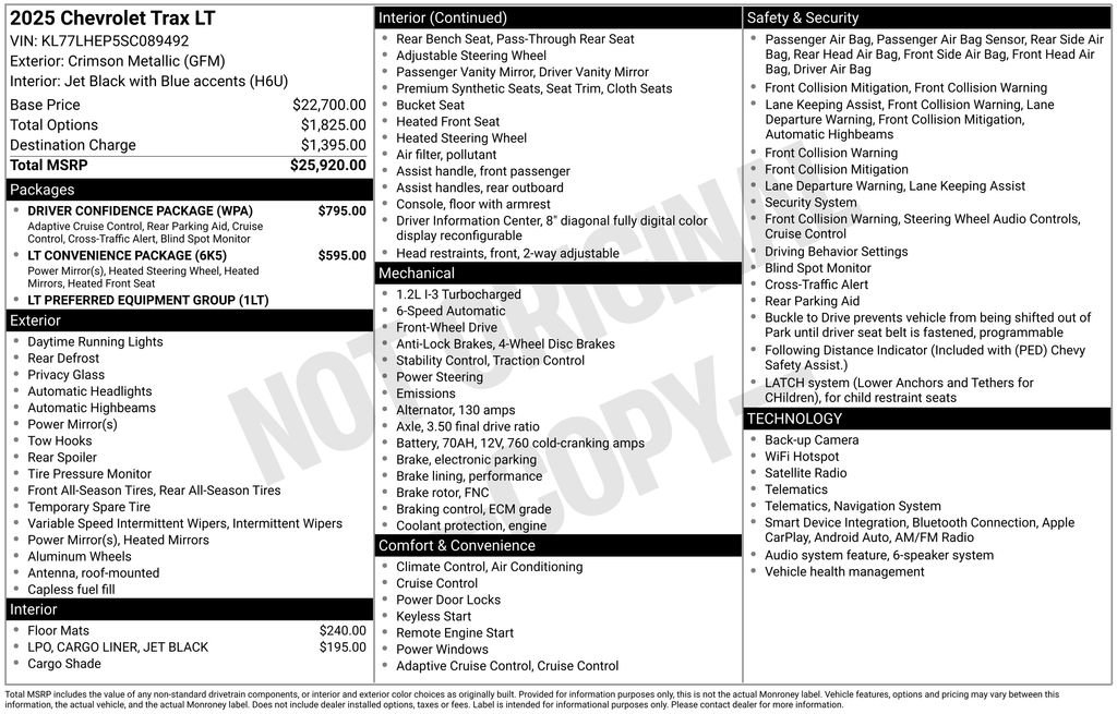 Used 2025 Chevrolet Trax LT w/ Driver Confidence Package FWD image 10