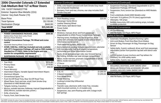 Used 2006 Chevrolet Colorado LT w/ Power Convenience Package image 4