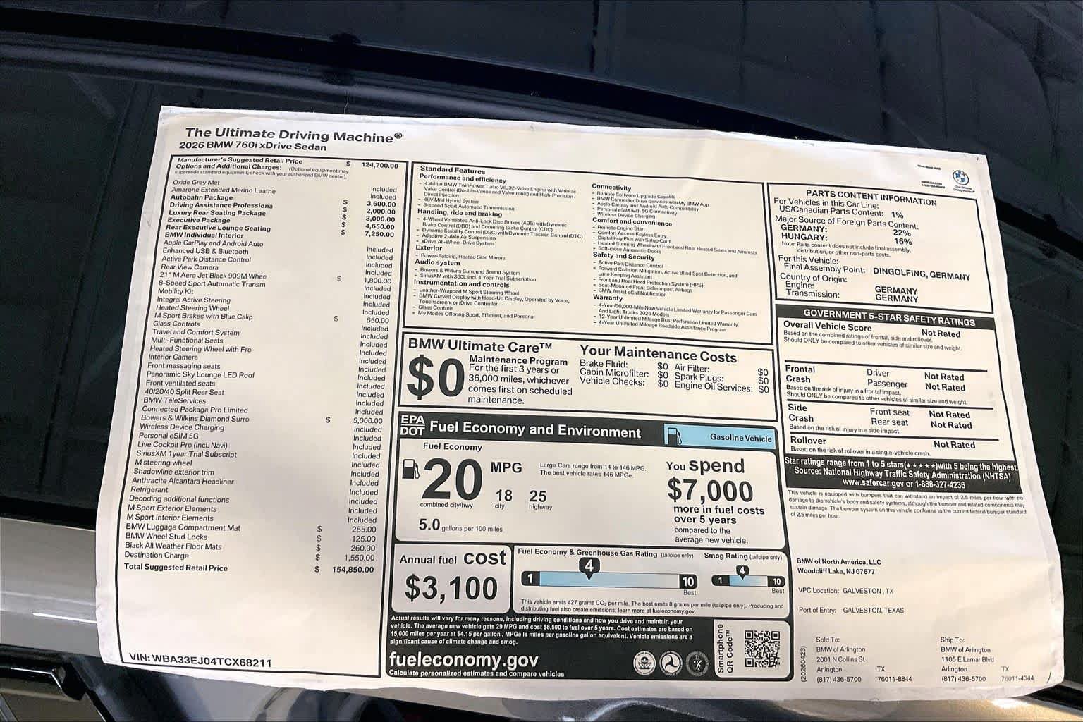 New 2026 BMW 760i xDrive AWD/4WD image 19