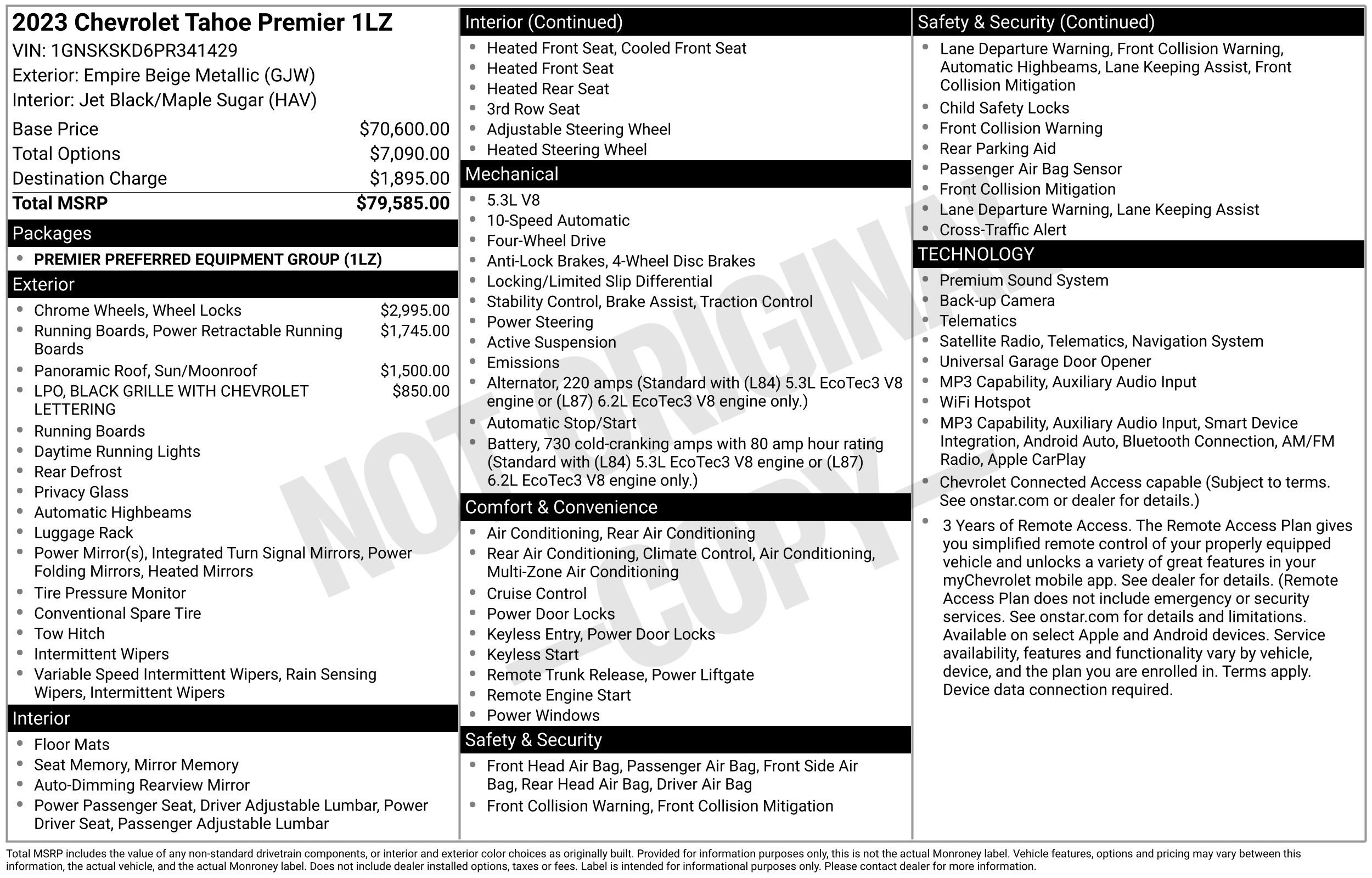 Used 2023 Chevrolet Tahoe Premier AWD/4WD image 2