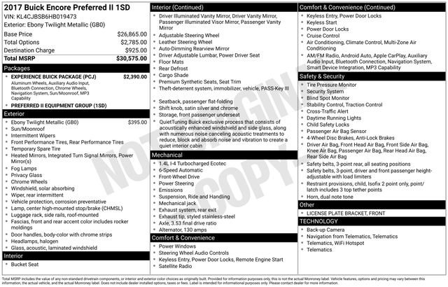 Used 2017 Buick Encore Preferred w/ Experience Buick Package FWD image 2