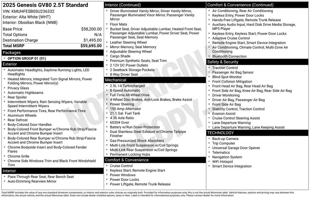 Certified 2025 Genesis GV80 2.5T Standard image 15
