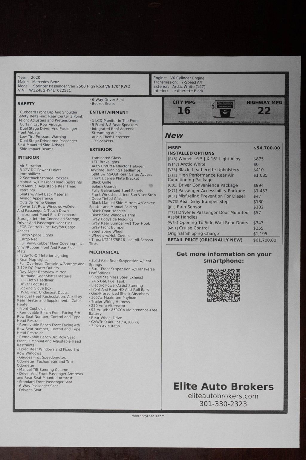 Used 2020 Mercedes-Benz Sprinter 2500 image 46