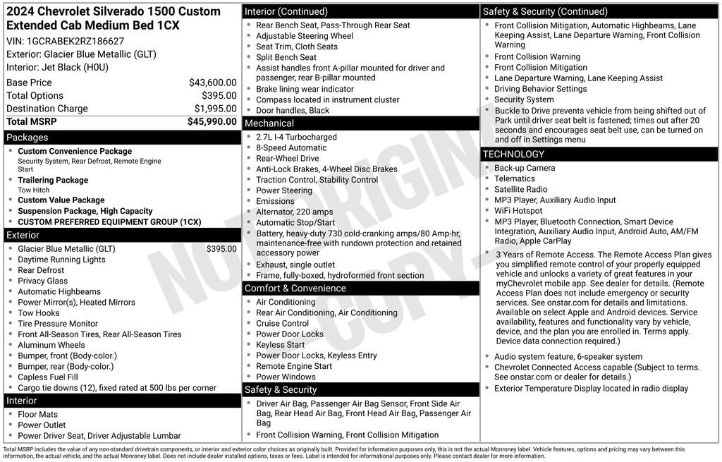 Used 2024 Chevrolet Silverado 1500 Custom RWD image 44
