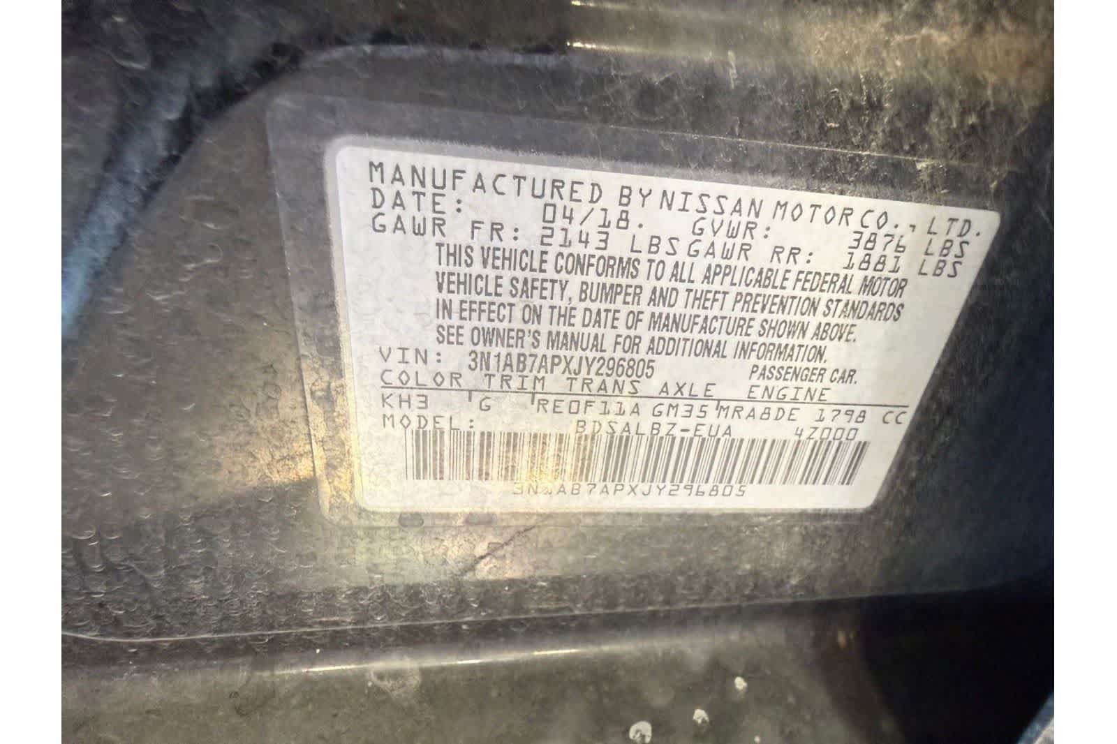 Used 2018 Nissan Sentra S FWD image 17