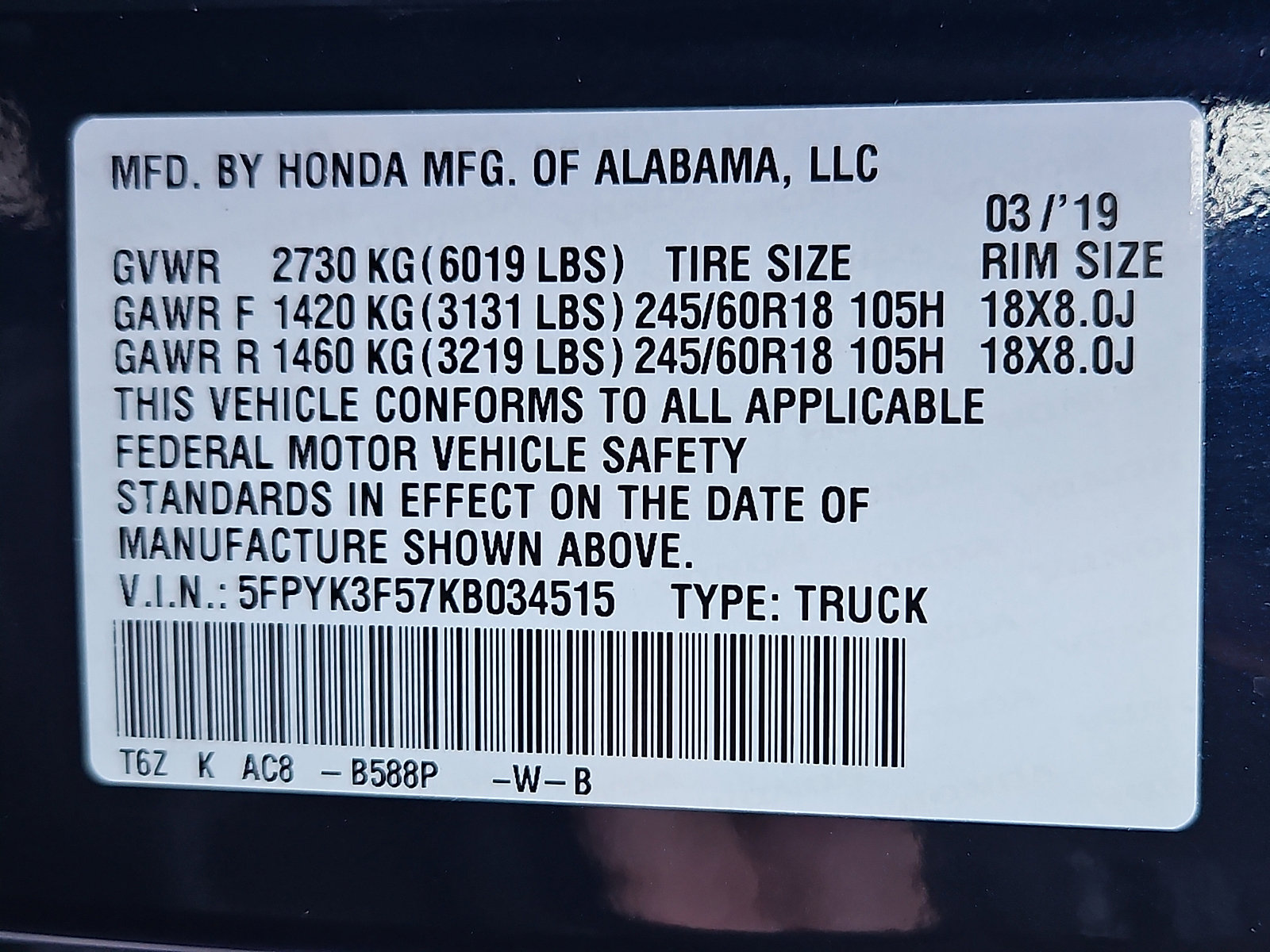 Used 2019 Honda Ridgeline RTL image 30