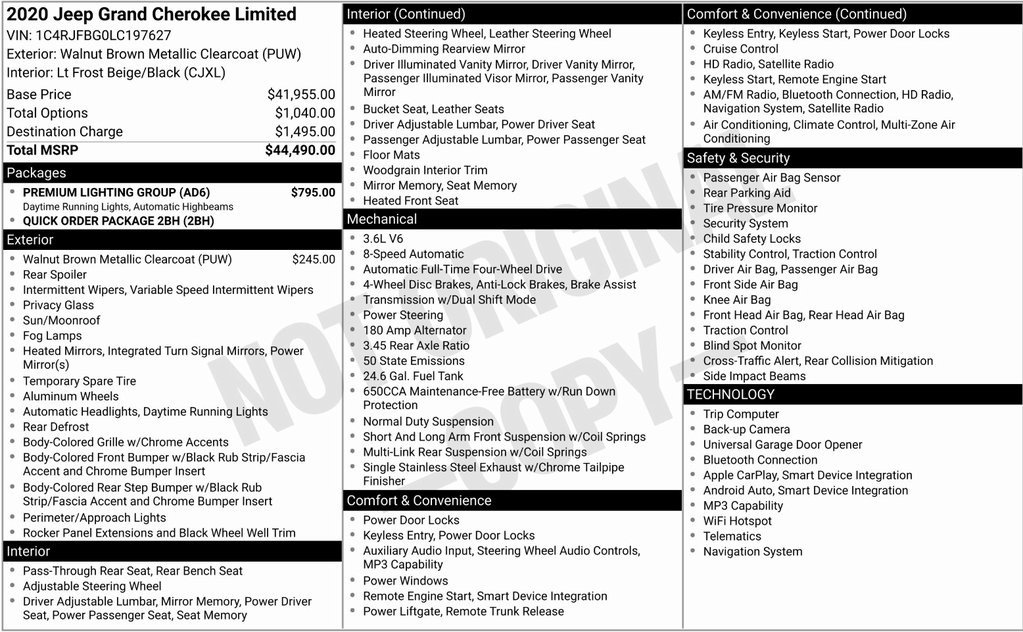 Used 2020 Jeep Grand Cherokee Limited w/ Premium Lighting Group image 5