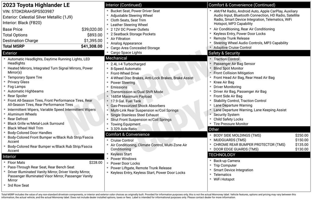 Used 2023 Toyota Highlander LE image 45