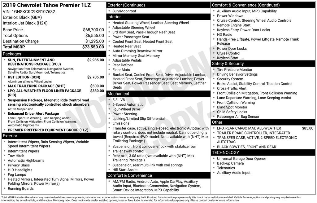 Used 2019 Chevrolet Tahoe Premier AWD/4WD image 5