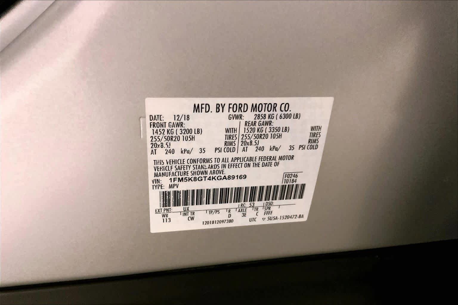 Used 2019 Ford Explorer Sport w/ Equipment Group 401A AWD/4WD image 36