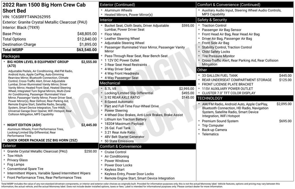 Used 2022 RAM 1500 Big Horn AWD/4WD image 15