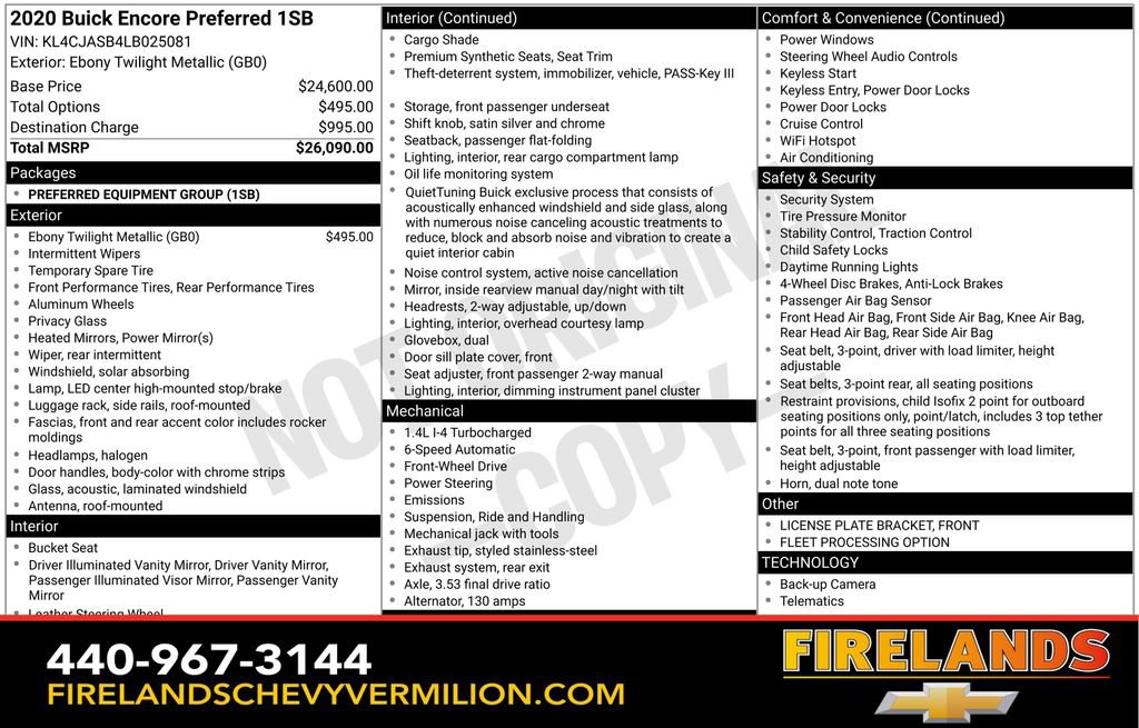 Used 2020 Buick Encore Preferred FWD image 2