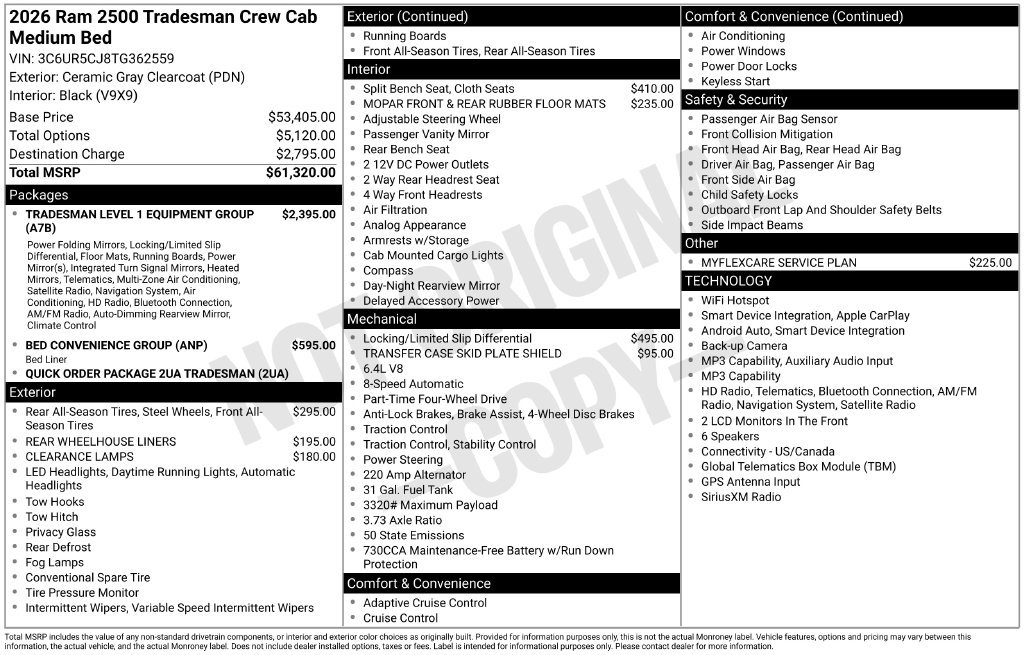 New 2026 RAM 2500 Tradesman AWD/4WD image 5