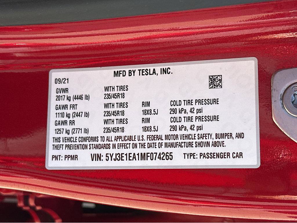 Used 2021 Tesla Model 3 Standard Range Plus image 41