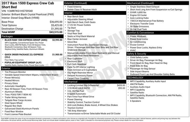 Used 2017 RAM 1500 Express w/ Black Ram 1500 Express Group AWD/4WD image 6