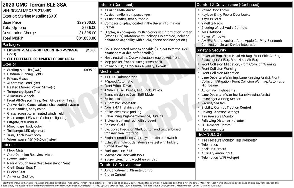 Used 2023 GMC Terrain SLE image 38