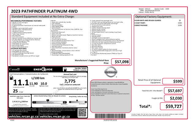 Used 2023 Nissan Pathfinder Platinum AWD/4WD image 48