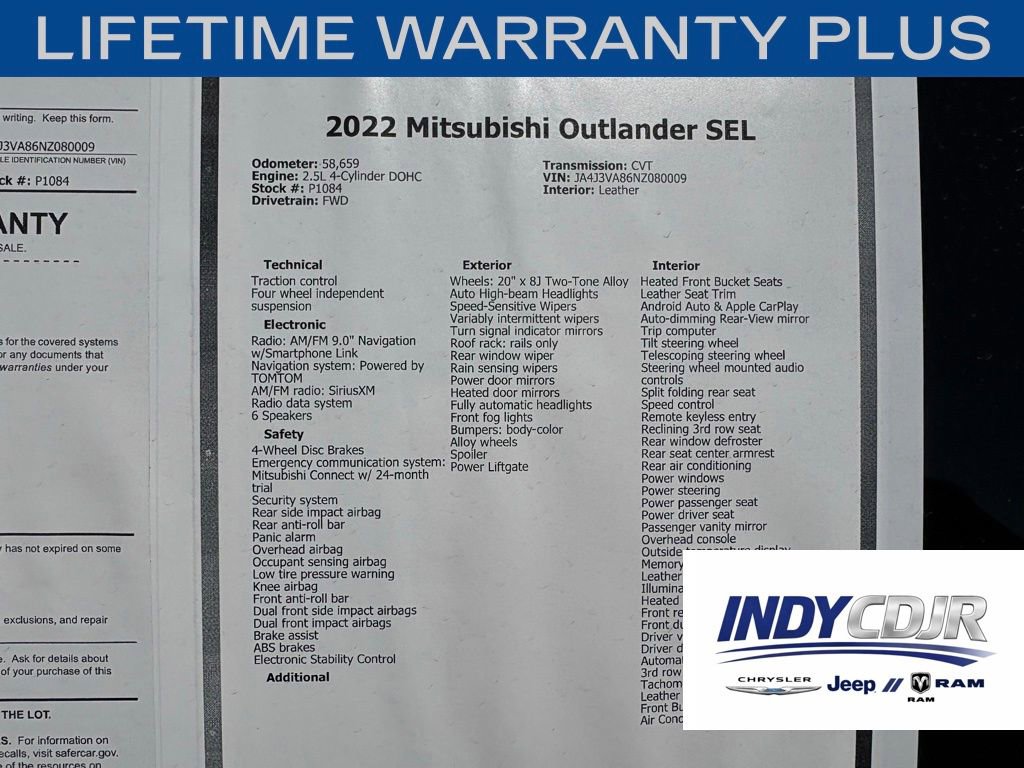 Used 2022 Mitsubishi Outlander SEL FWD image 16