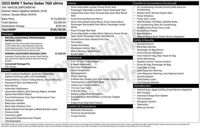 Certified 2023 BMW 760i xDrive AWD/4WD image 39
