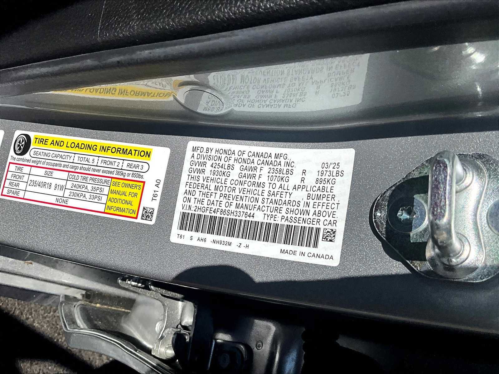 New 2025 Honda Civic Sport image 17