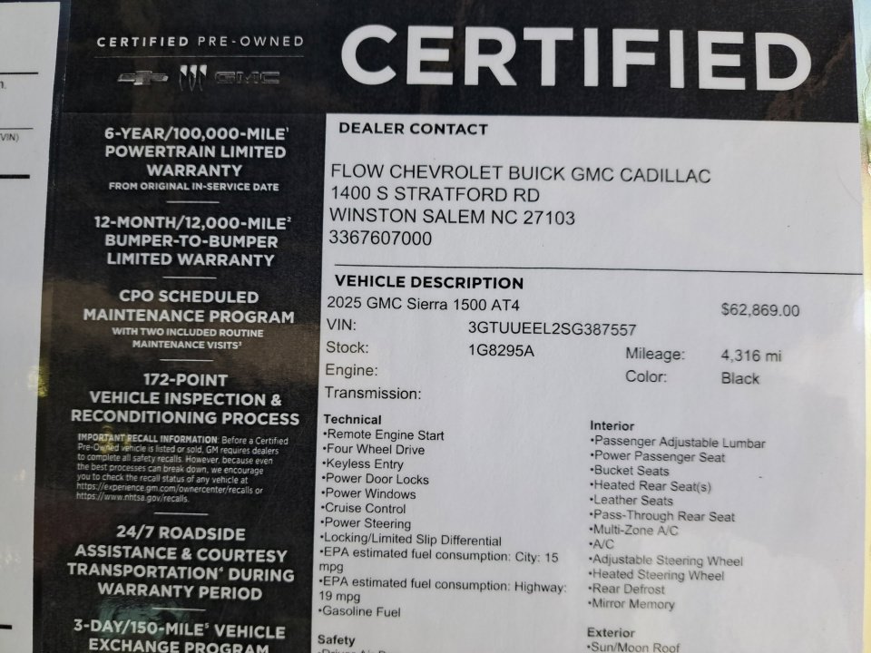 Certified 2025 GMC Sierra 1500 AT4 w/ AT4 Premium Package AWD/4WD image 35
