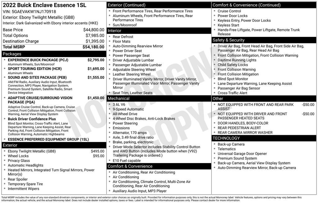 Used 2022 Buick Enclave Essence w/ Experience Buick Package image 6