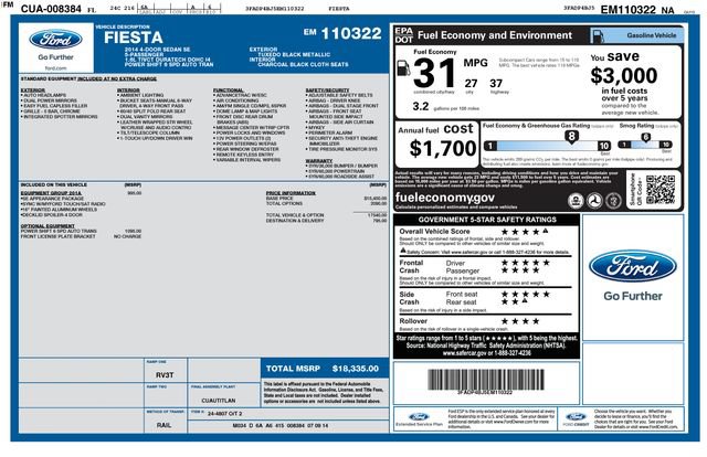 Used 2014 Ford Fiesta SE w/ Equipment Group 201A FWD image 23
