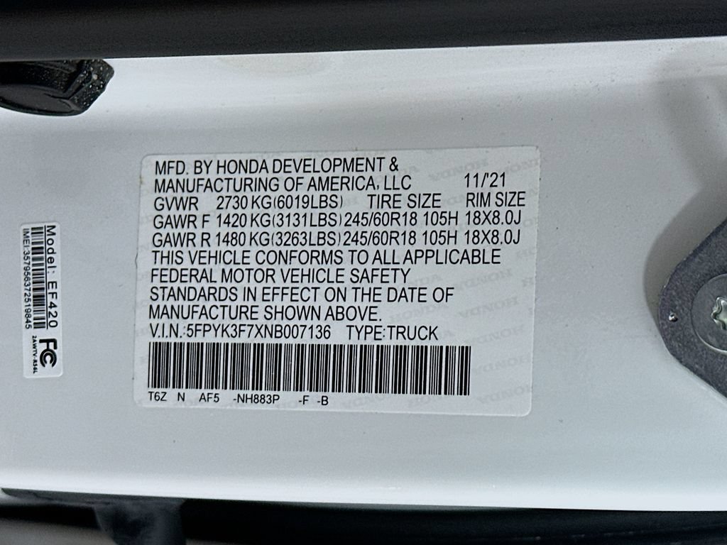 Certified 2022 Honda Ridgeline RTL-E image 27