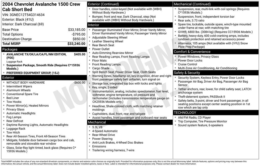 Used 2004 Chevrolet Avalanche 2WD image 11