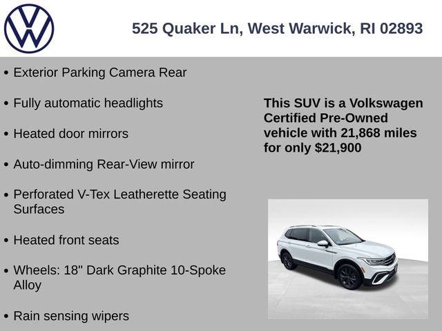 Certified 2022 Volkswagen Tiguan SE w/ Panoramic Sunroof Package image 13