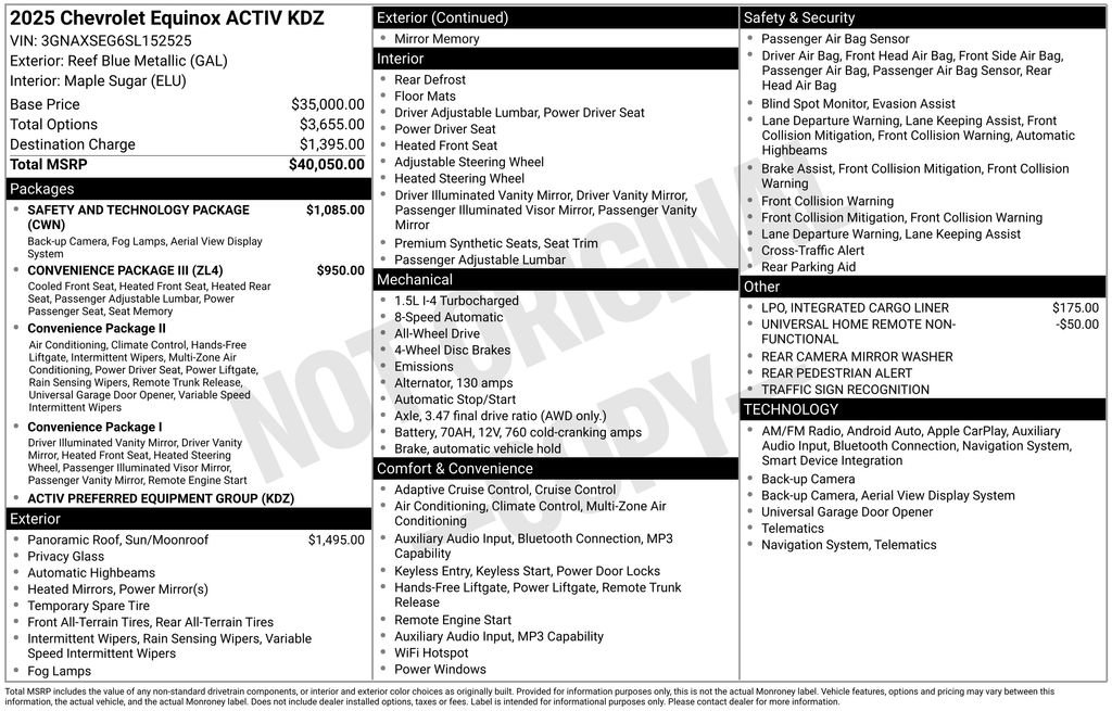 Used 2025 Chevrolet Equinox ACTIV w/ Safety and Technology Package AWD/4WD image 11