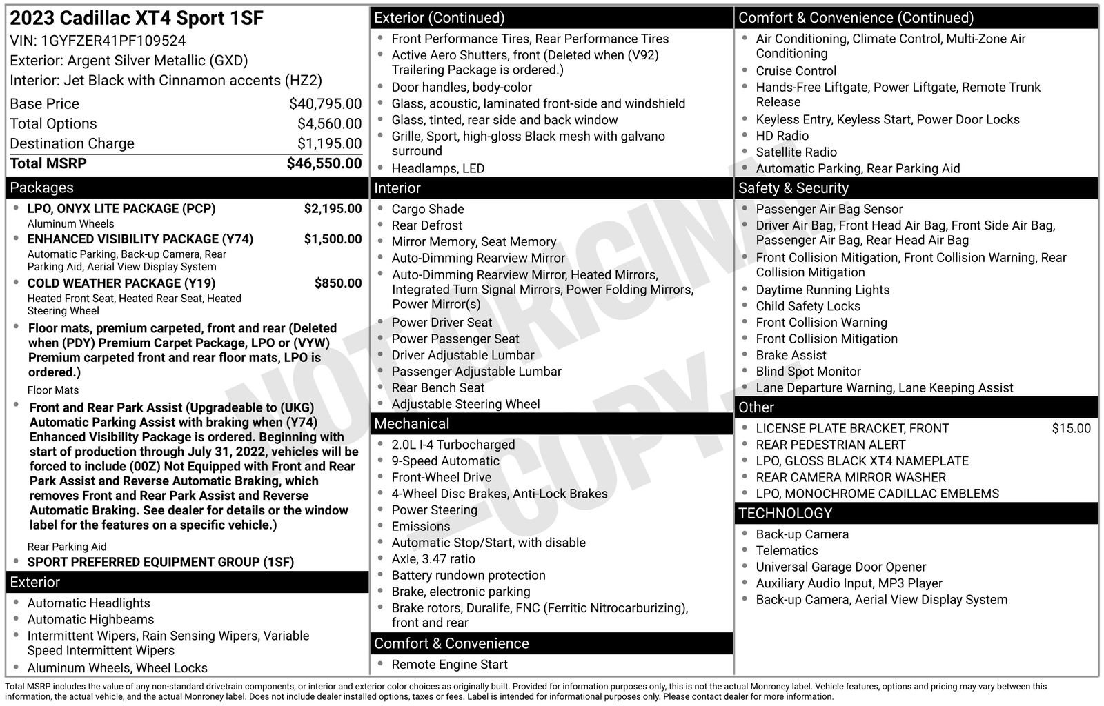 Certified 2023 Cadillac XT4 Sport w/ LPO, Onyx Lite Package image 35