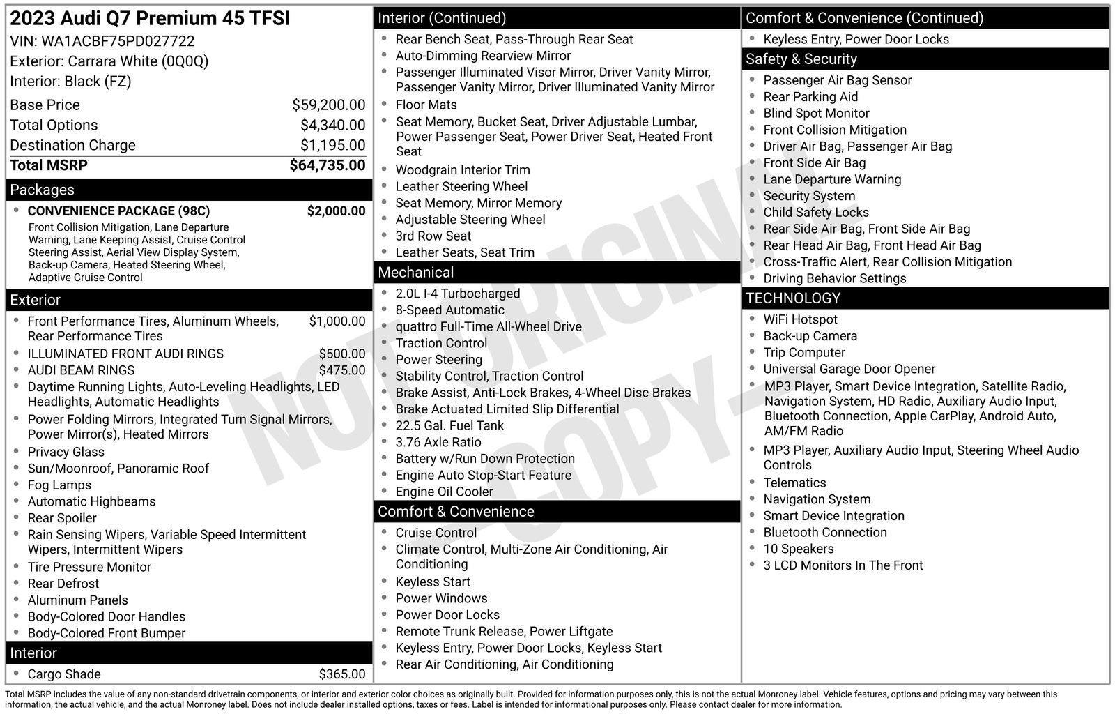Certified 2023 Audi Q7 2.0T Premium w/ Convenience Package AWD/4WD image 33
