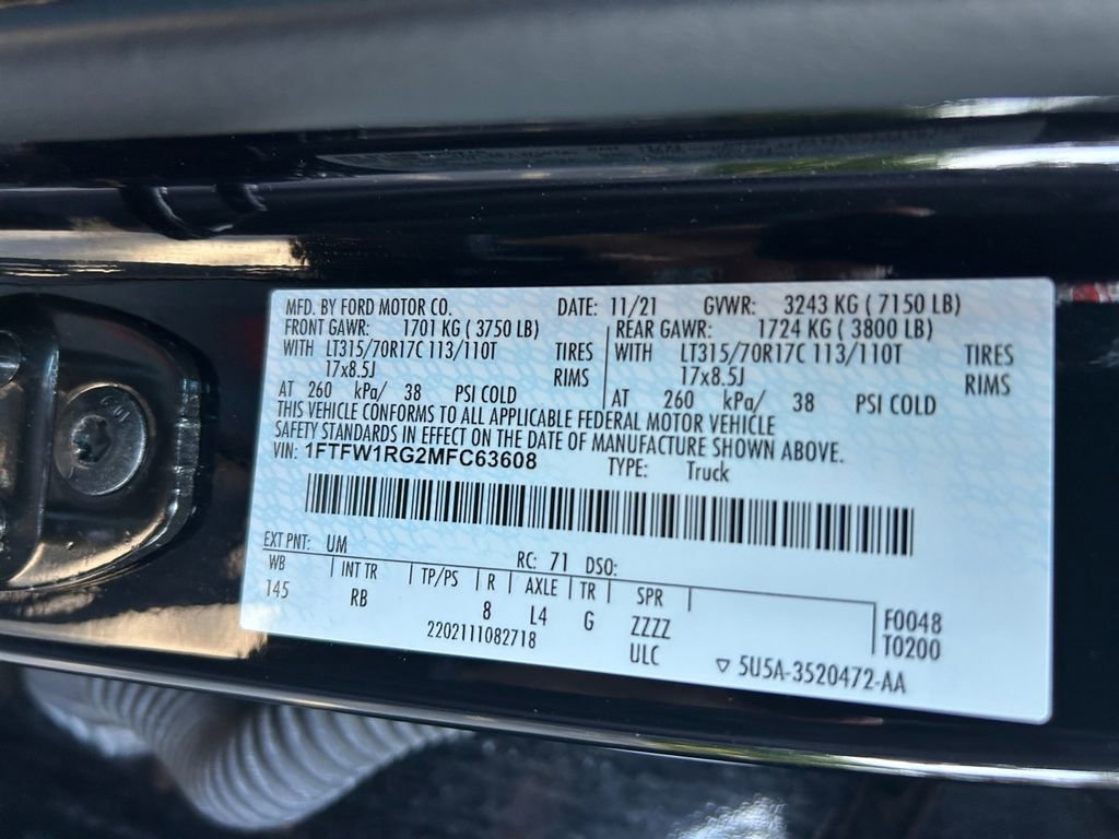 Used 2021 Ford F150 Raptor w/ Equipment Group 801A High image 34