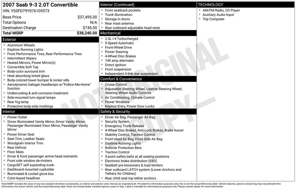 Used 2007 Saab 9-3 2.0T image 34