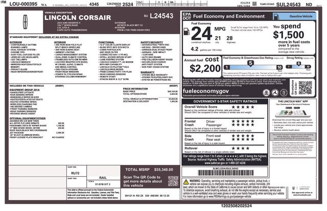 New 2025 Lincoln Corsair Reserve w/ Jet Appearance Package image 27